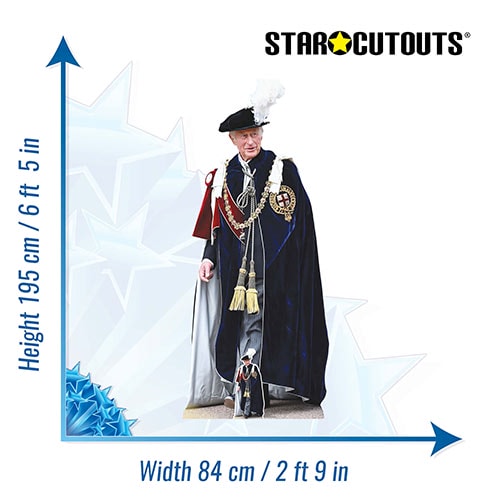 King Charles Royal Family Garter Cardboard Cutout 195cm Product Gallery Image